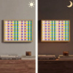 Ruit - Patroon - Kleurrijk Light Box met batterij (Wandlamp) middel 907 -sfeer3