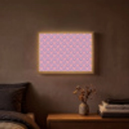 Ruit - Patroon - Paars - Hartjes Light Box met batterij (Wandlamp) middel 907 -sfeer4