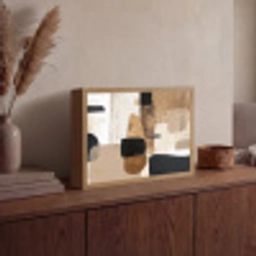 Vlakken - Abstract - Zwart - Strepen Light Box met batterij (Wandlamp) middel -sfeer2