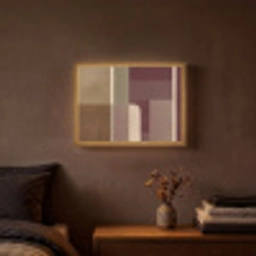 Vlakken - Abstract - Bordeaux - Lijnen Light Box met batterij (Wandlamp) middel -sfeer4