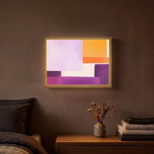 Vlakken - Abstract - Rechthoekig - Oranje Light Box met batterij (Wandlamp) middel -sfeer4