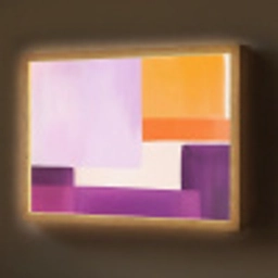 Vlakken - Abstract - Rechthoekig - Oranje Light Box met batterij (Wandlamp) middel -z3d_website