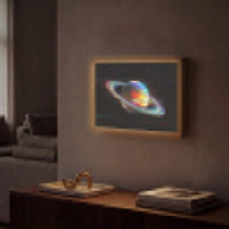 Planeet - Cirkel - Kleurrijk Light Box met batterij (Wandlamp) middel -sfeer1