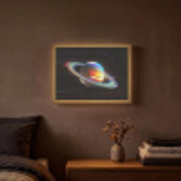 Planeet - Cirkel - Kleurrijk Light Box met batterij (Wandlamp) middel -sfeer4