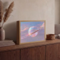 Planeet - Lucht - Wolken - Pasteltinten Light Box met batterij (Wandlamp) middel -sfeer2