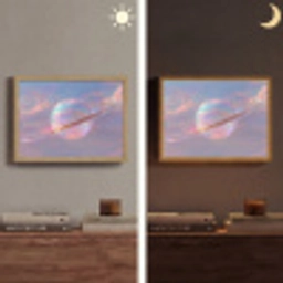Planeet - Lucht - Wolken - Pasteltinten Light Box met batterij (Wandlamp) middel -sfeer3