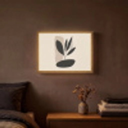 Plant - Beige - Japandi Light Box met batterij (Wandlamp) middel -sfeer4