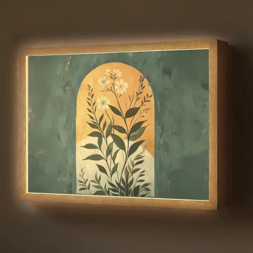 Plant - Bloemen - Wit Light Box met batterij (Wandlamp) middel -z3d_website