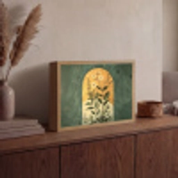 Plant - Bloemen - Wit Light Box met batterij (Wandlamp) middel -sfeer2