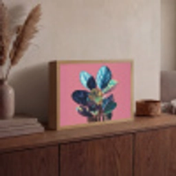 Plant - Bladeren - Stippen - Abstract Light Box met batterij (Wandlamp) middel -sfeer2
