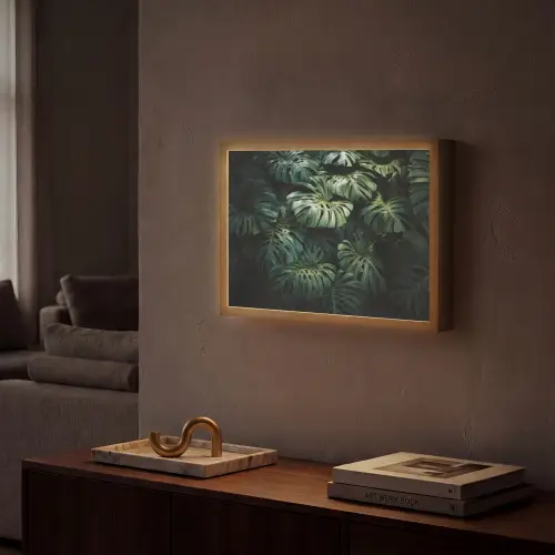 Plant - Monstera - Lichtinval Light Box met batterij (Wandlamp) middel -sfeer1