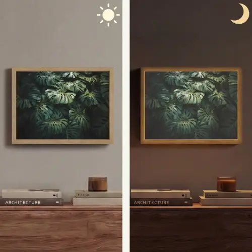 Plant - Monstera - Lichtinval Light Box met batterij (Wandlamp) middel -sfeer3