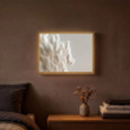 Pluimen - Beige - Minimalistisch Light Box met batterij (Wandlamp) middel -sfeer4
