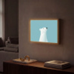 Ijsbeer - Lichtblauw - Minimalistisch Light Box met batterij (Wandlamp) middel -sfeer1
