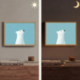 Ijsbeer - Lichtblauw - Minimalistisch Light Box met batterij (Wandlamp) middel -sfeer3