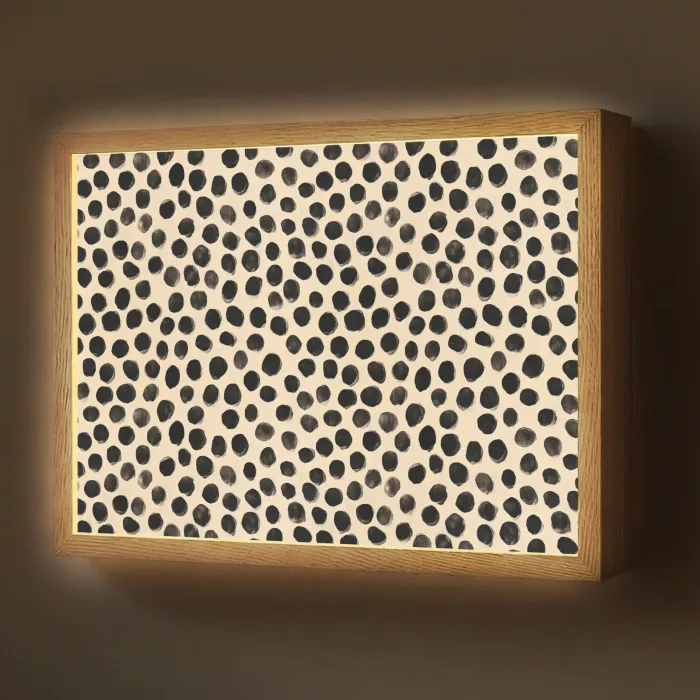 Stippen - Patroon - Zwart Light Box met batterij (Wandlamp) middel 907 -z3d_website