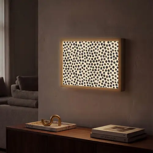 Stippen - Patroon - Zwart Light Box met batterij (Wandlamp) middel 907 -sfeer1