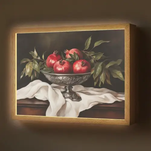 Granaatappels - Klassiek - Vintage Light Box met batterij (Wandlamp) middel -z3d_website