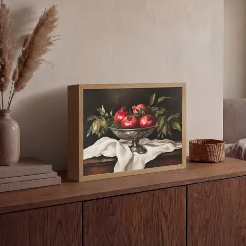 Granaatappels - Klassiek - Vintage Light Box met batterij (Wandlamp) middel -sfeer2