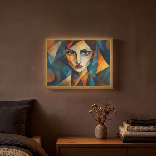 Portret - Abstract - Vormen Light Box met batterij (Wandlamp) middel -sfeer4