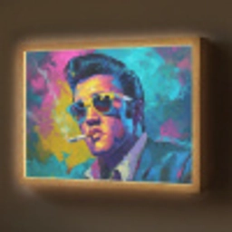 Portret - Sigaret - Kleurrijk - Bril Light Box met batterij (Wandlamp) middel -z3d_website
