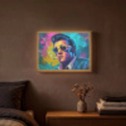 Portret - Sigaret - Kleurrijk - Bril Light Box met batterij (Wandlamp) middel -sfeer4