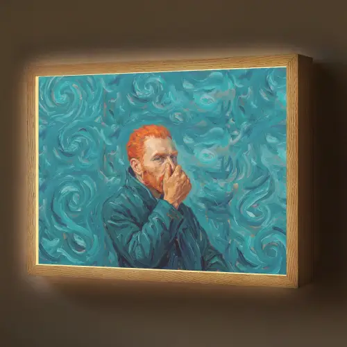 Portret - Klassiek - Blauw Light Box met batterij (Wandlamp) middel -z3d_website