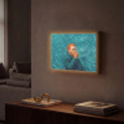 Portret - Klassiek - Blauw Light Box met batterij (Wandlamp) middel -sfeer1