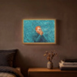 Portret - Klassiek - Blauw Light Box met batterij (Wandlamp) middel -sfeer4