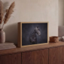 Portret - Paard - Donker Light Box met batterij (Wandlamp) middel -sfeer2