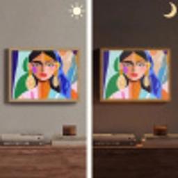 Portret - Vrouw - Modern Light Box met batterij (Wandlamp) middel -sfeer3