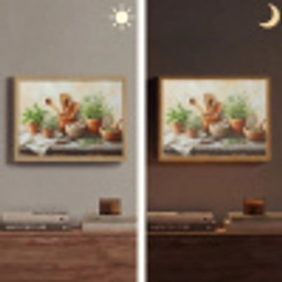 Potten - Kruiden - Hout Light Box met batterij (Wandlamp) middel -sfeer3