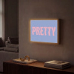 Pretty - Roze - Blauw - Golvend Light Box met batterij (Wandlamp) middel -sfeer1