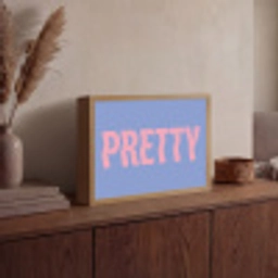 Pretty - Roze - Blauw - Golvend Light Box met batterij (Wandlamp) middel -sfeer2