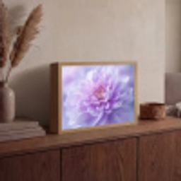 Paars - Dahlia - Dromerig Light Box met batterij (Wandlamp) middel -sfeer2