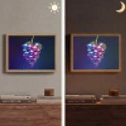 Paars - Disco - Feest - Druif Light Box met batterij (Wandlamp) middel -sfeer3