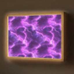 Paars - Bliksem - Wolken Light Box met batterij (Wandlamp) middel 907 -z3d_website