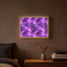 Paars - Bliksem - Wolken Light Box met batterij (Wandlamp) middel 907 -sfeer4