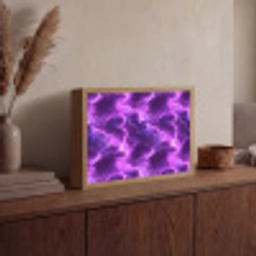 Paars - Bliksem - Wolken Light Box met batterij (Wandlamp) middel 907 -sfeer2