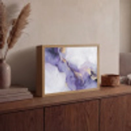 Paars - Modern - Marmer - Abstract Light Box met batterij (Wandlamp) middel -sfeer2