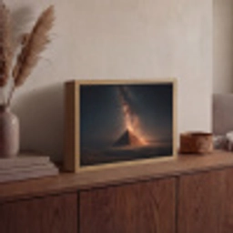 Piramide - Woestijn - Licht Light Box met batterij (Wandlamp) middel -sfeer2