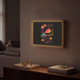 Piramides - Cirkels - Neonkleuren - Geometrisch Light Box met batterij (Wandlamp) middel -sfeer1