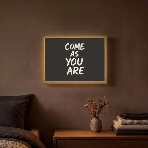 Quote - Zwart - Simpel Light Box met batterij (Wandlamp) middel -sfeer4