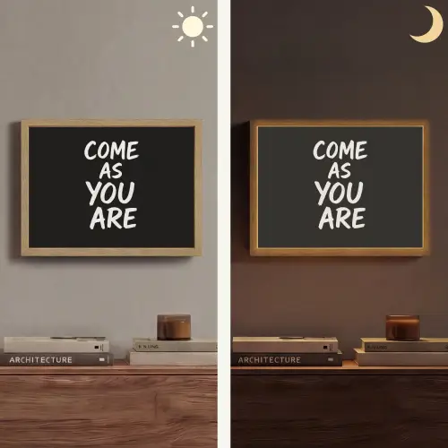 Quote - Zwart - Simpel Light Box met batterij (Wandlamp) middel -sfeer3