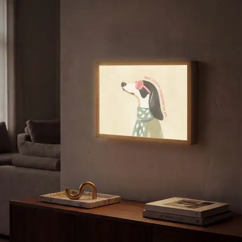 Quote - Hond - Zonnebril Light Box met batterij (Wandlamp) middel -sfeer1