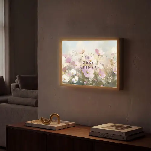 Quote - Bloemen - Schilderachtig Light Box met batterij (Wandlamp) middel -sfeer1