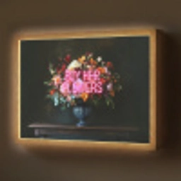 Quote - Bloemen - Vaas - Neon Light Box met batterij (Wandlamp) middel -z3d_website