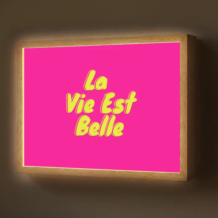 Quote - Retro - Roze Light Box met batterij (Wandlamp) middel -z3d_website