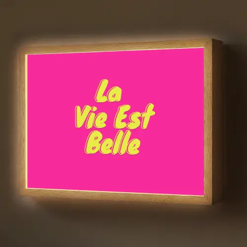 Quote - Retro - Roze Light Box met batterij (Wandlamp) middel -z3d_website