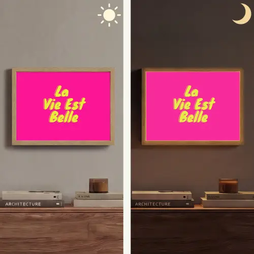 Quote - Retro - Roze Light Box met batterij (Wandlamp) middel -sfeer3